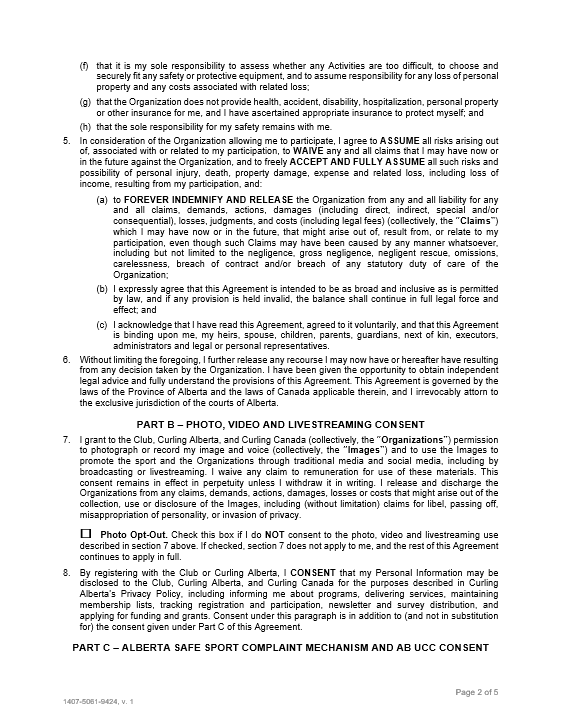 Adult Waiver Page 2